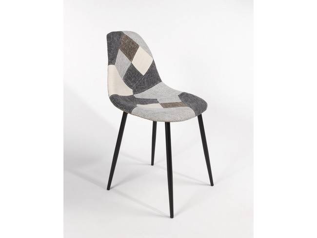 Silla patchwork diseño moderno patas metálicas negras BGL-BOMBAY - Imagen 3