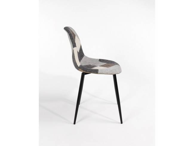 Silla patchwork diseño moderno patas metálicas negras BGL-BOMBAY - Imagen 4