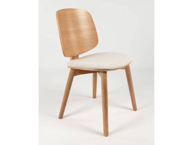 Silla caelum tapizado nácar estructura roble natural BGL-CAELUM - Imagen 1