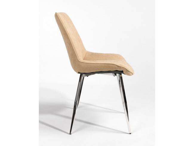 Silla tapizada crema, patas cromadas, moderna elegante BGL-ESTAMBUL-CREMA - Imagen 4