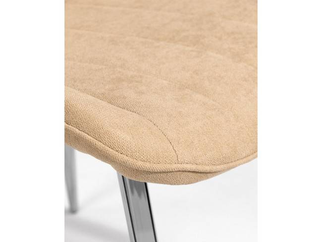 Silla tapizada crema, patas cromadas, moderna elegante BGL-ESTAMBUL-CREMA - Imagen 8