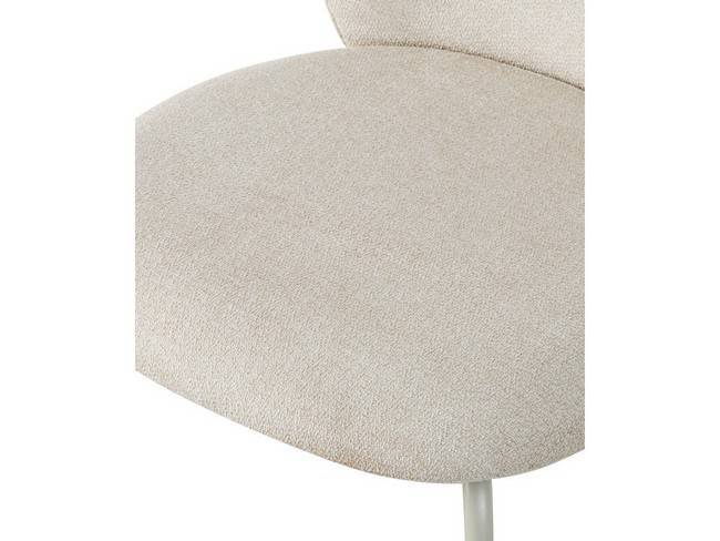 Silla kloe pata blanca tapizado beige KLOE-BEIGE-BLANCO - Imagen 5