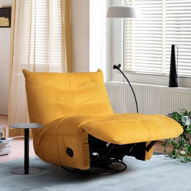 Sillón Dimian amarillo manual, perfecto para relajación.