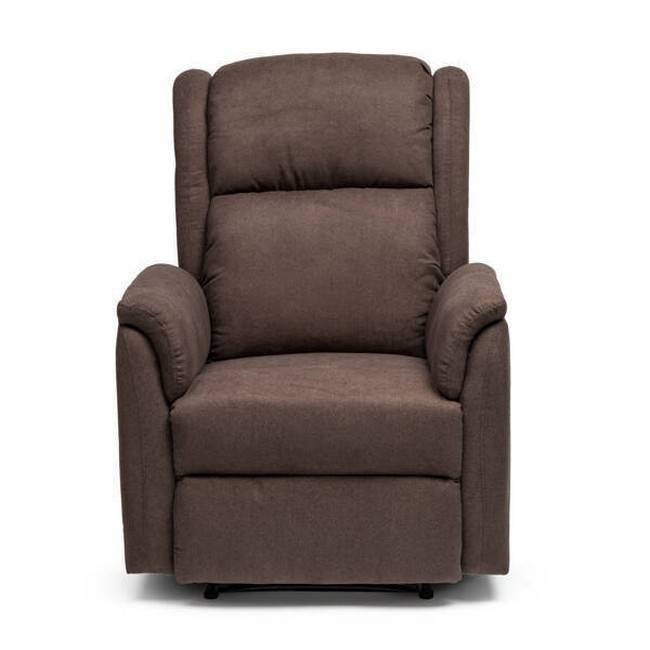 Sillón relax Dom en tela choco, confort manual garantizado.