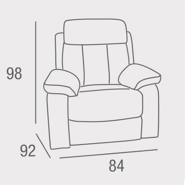  sillón modelo  monza relax manual  color  gris claro. Modelo 10145046000022, imagen 3