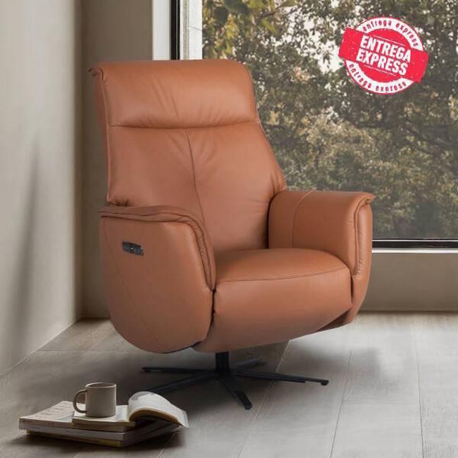 Sillon modelo gatlin piel color camel giratorio 10145019000104 - Imagen 1