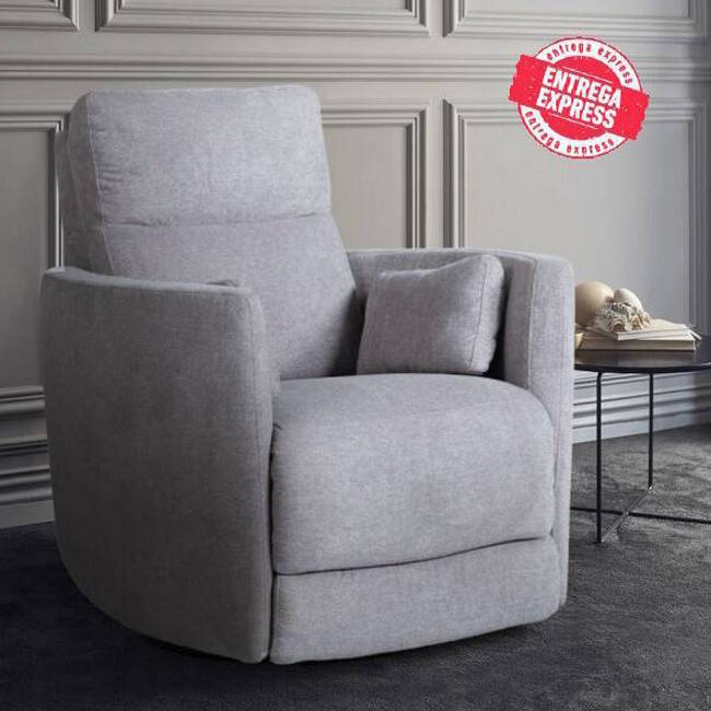 Sillon modelo tela color gris giratorio relax 10145019000108 - Imagen 1