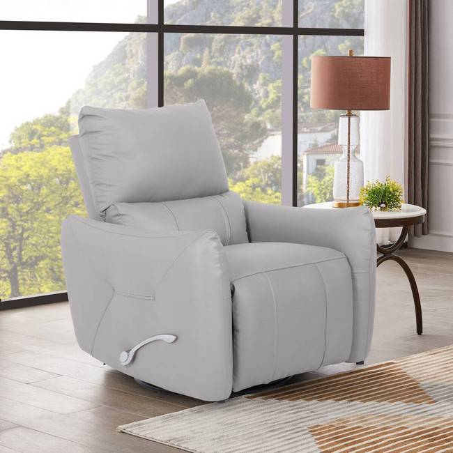 Sillon modelo columbia piel color gris giratorio 10145019000116 - Imagen 1