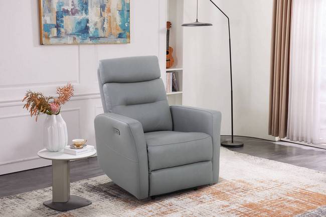 Sillon modelo morris piel color gris relax 10145019000189 - Imagen 1