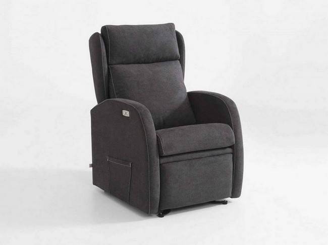 sillón relax con asiento de goma de poliuretano de 32 kg/m³ desenfundable poliéster antiácaros. dimensiones: 108x67x85 cm. Modelo KLF-SILLON-RELAX-40