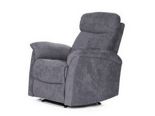 sillón relax manual tapizado en tela de alta calidad gris y chocolate. Modelo NK-SILLON-RELAX-NAPOLES