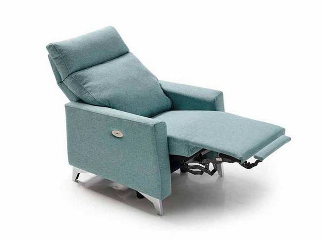 relax motorizado y respaldo reclinable metálico con asiento de muelles zig-zag y patas metálicas Modelo SILLON-RELAX-BITEL-CLD