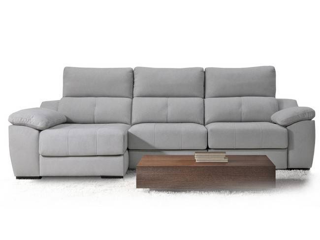 sofá con asientos extensibles y arcón deslizante en chaise con patas de madera beige. Modelo CHAISE-VALKIRIA-FTR