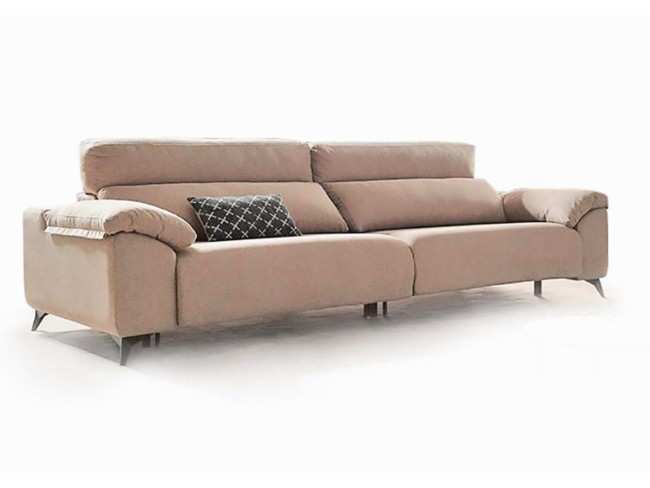 sofá de 4 plazas de 292cm con asientos extensibles doble ancho y cabezales reclinables. Modelo CLD-PRIME