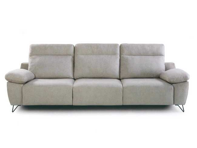 sofá aiento 40kg reclinable almohada poliéster patas metal niquel oscuro. Modelo SOFA-CARRO-PATA-ALTA-KALA-FTR
