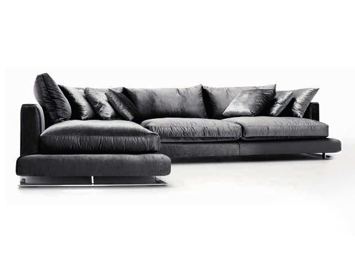 chaise longue con pata metal almohadones y asientos fijos