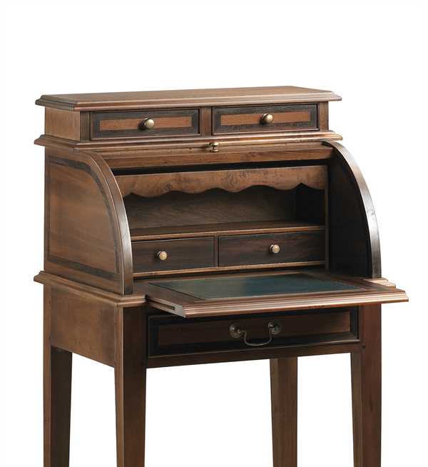 Escritorio vintage pequeño persiana bandeja extraíble 55x45x110 143101 - Imagen 3