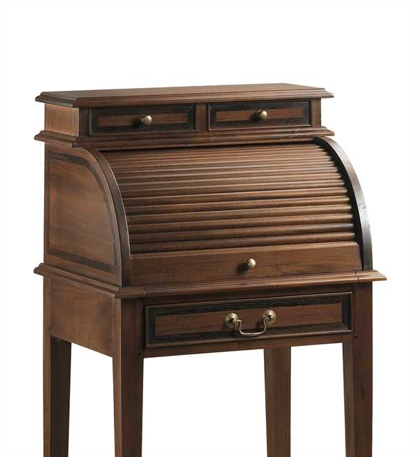 Escritorio vintage pequeño persiana bandeja extraíble 55x45x110 143101 - Imagen 4