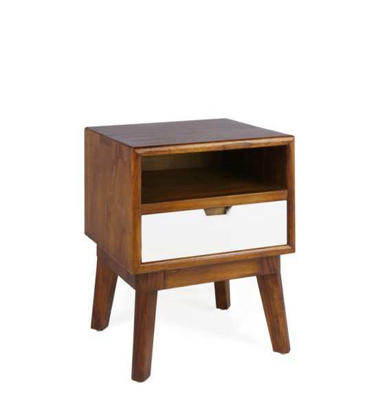 Mesita artic 1 cajón 1 hueco 45x40x55 317009 - Imagen 1