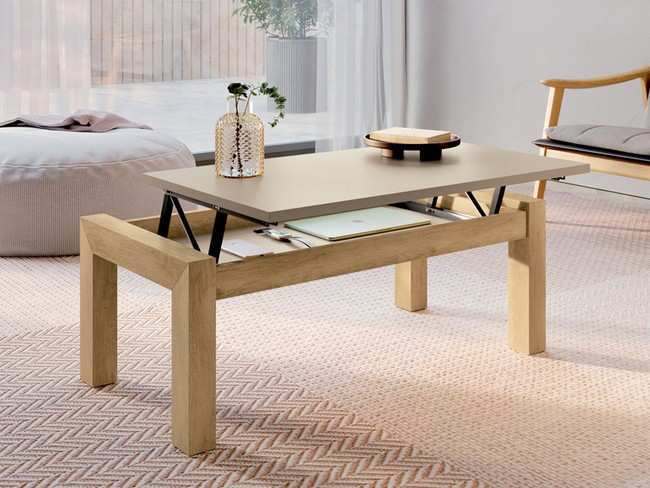 Mesa centro elevable modelo 98x50 ARCO-CENTRO-U - Imagen 2