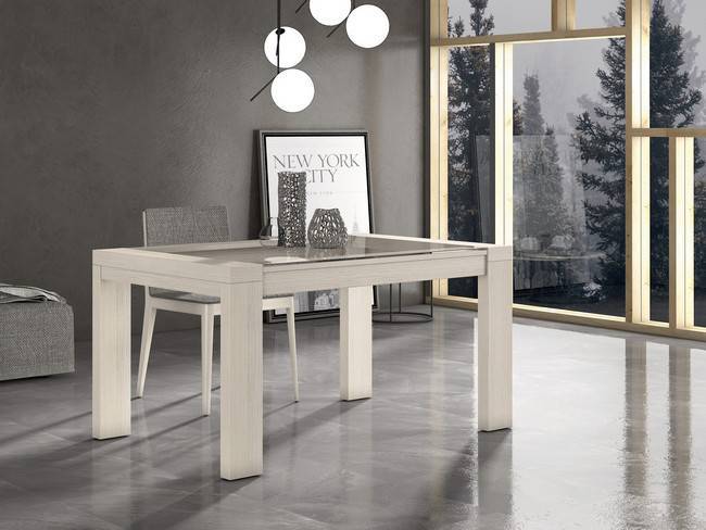 mesa comedor fija madera - cristal 168 x 90 x 76 Modelo AUSTRAL-MESA-280