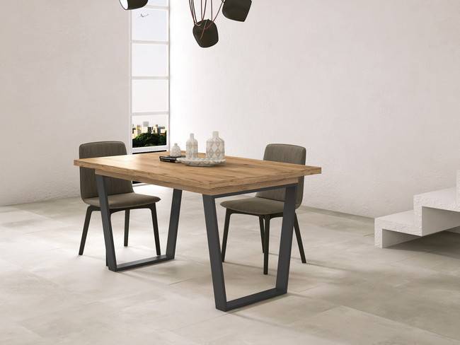 mesa comedor u 2 extensible madera - metal 140-180-220 x 90 x 76 Modelo AUSTRAL-MESA-291