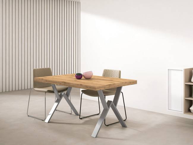 mesa comedor fija x atamborada madera - metal 140 x 90 x 76 Modelo AUSTRAL-MESA-292