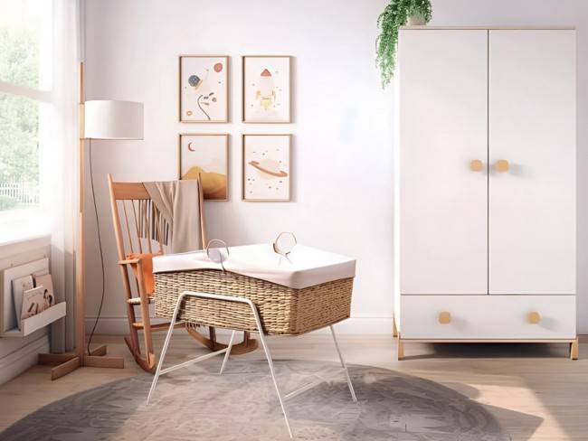 Cuna elemental 120 patas cilíndricas madera BAMBOO-02 - Imagen 3