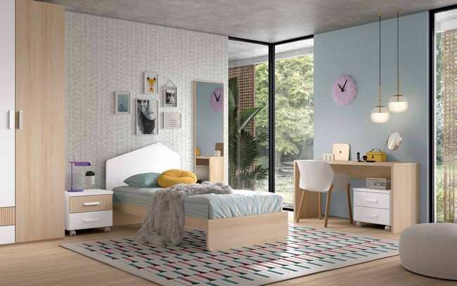 Dormitorio Juvenil Completo con Cama Individual