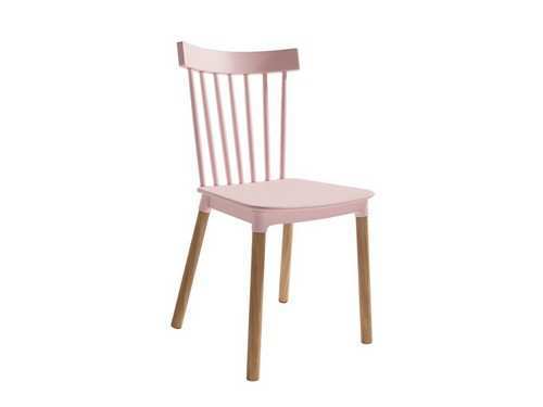 silla de cocina en color rosa, con patas de madera estilo moderno Modelo BGL-DUBLIN-ROSA