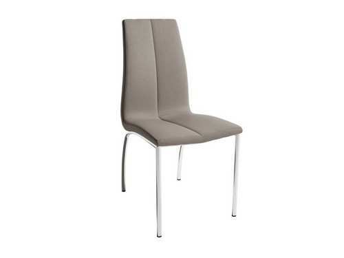 silla moderna en gris perla con patas cromadas Modelo BGL-ZAGREV-GRISPERLA