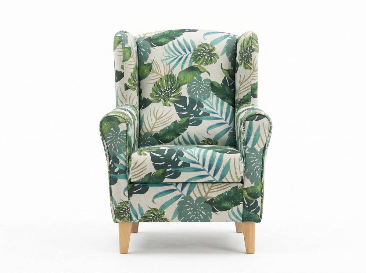 Sillon butaca diseño floral patas madera BUTACA-FLORAL - Imagen 2