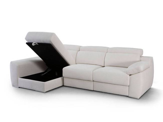 Chaise longue asientos deslizantes viscoelástica, respaldo reclinables CHAISE-KENZO-FTR - Imagen 2