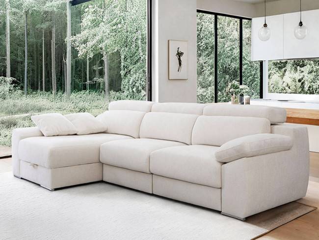 Chaise longue asientos deslizantes viscoelástica, respaldo reclinables CHAISE-KENZO-FTR - Imagen 4