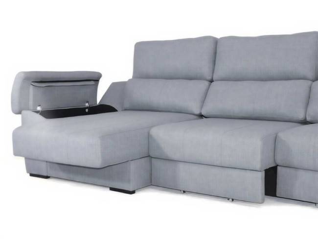 Sofá chaise 296 asientos extensibles arcón hidráulico CHAISE-VALKIRIA-FTR - Imagen 3