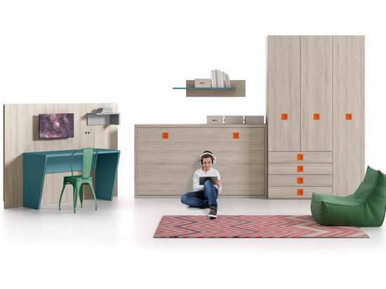 mueble horizontal abatible simple con diseño minimalista y tiradores cuadrados y fácil apertura. Modelo CONECTA-41