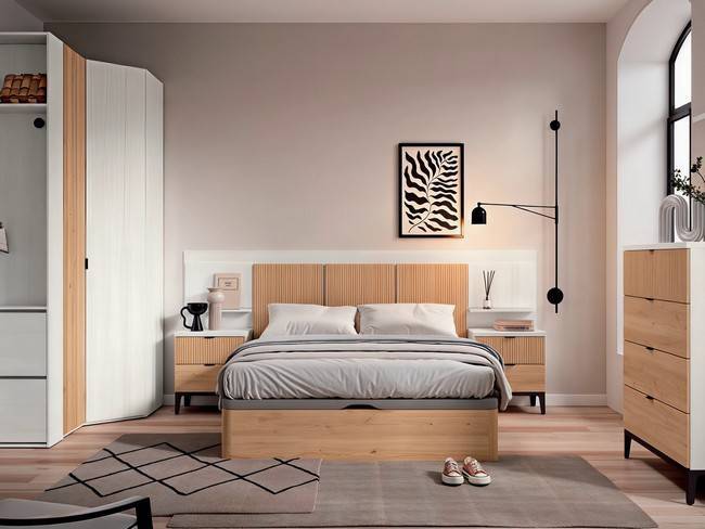 Dormitorio completo cabecero ceos mesitas patas citra CRETAB-03 - Imagen 1