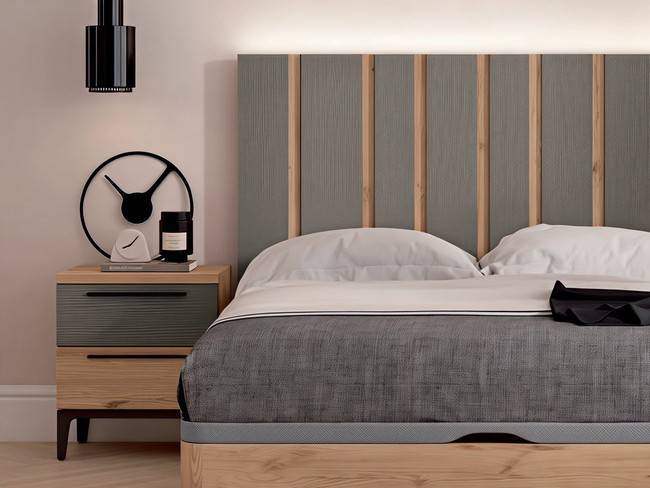 Dormitorio moderno cabezal item mesitas patas citra CRETAB-17 - Imagen 5