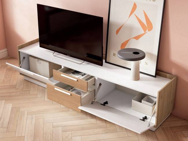 Mueble chill blanco mate naturale rayado 223 CUBIKABOLD-118 - Imagen 2