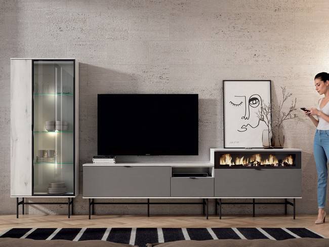 Mueble salón yours albo etna vitrina cristal CUBIKABOLD-202 - Imagen 1