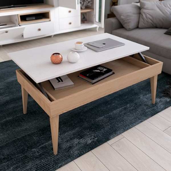 Mueble de salón completo con vitrina alta y acabados en roble.