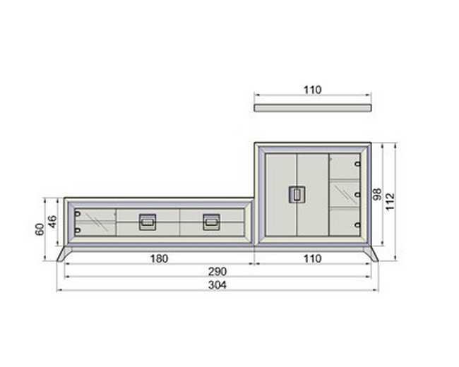 Conjunto salón contemporáneo módulo bar, mueble estante HAVANA-08 - Imagen 3