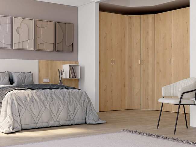 Cabezal panelado bicolor mesitas 2 cajones 60 JORDAN-28 - Imagen 2