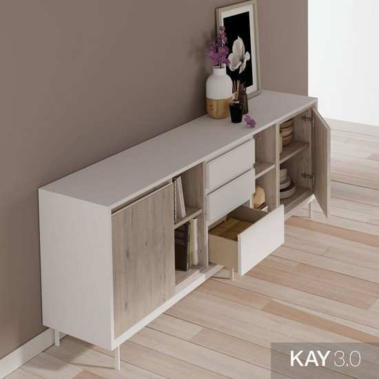 Mueble de salón con panel TV opcional y diseño elegante.