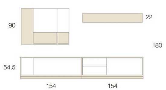 Módulo de salón contemporáneo con acabado en madera y amplios espacios.