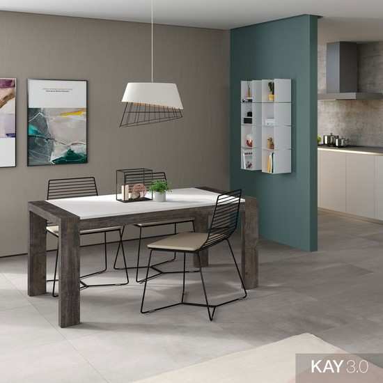 Mueble TV con módulos y puerta abatible de cristal 169 cm.