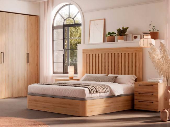 Cabezal indo 150 roble natural 2 mesitas KRONOS-808 - Imagen 1