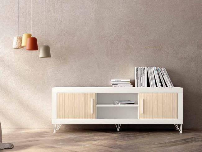 mueble tv con puertas y hueco Modelo MOON-E-60