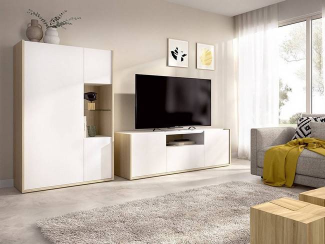 Composición mueble salón bajo 150 fondo 45. NEWDUO-27 - Imagen 1