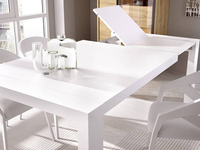 Mesa comedor extensible pata rectangular, 130 220 NEWDUO-36 - Imagen 2